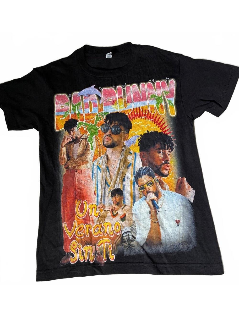 BAD BUNNY UN VERANO SIN TI BLACK TEE 2022 Tour Merch Size Small Men’s